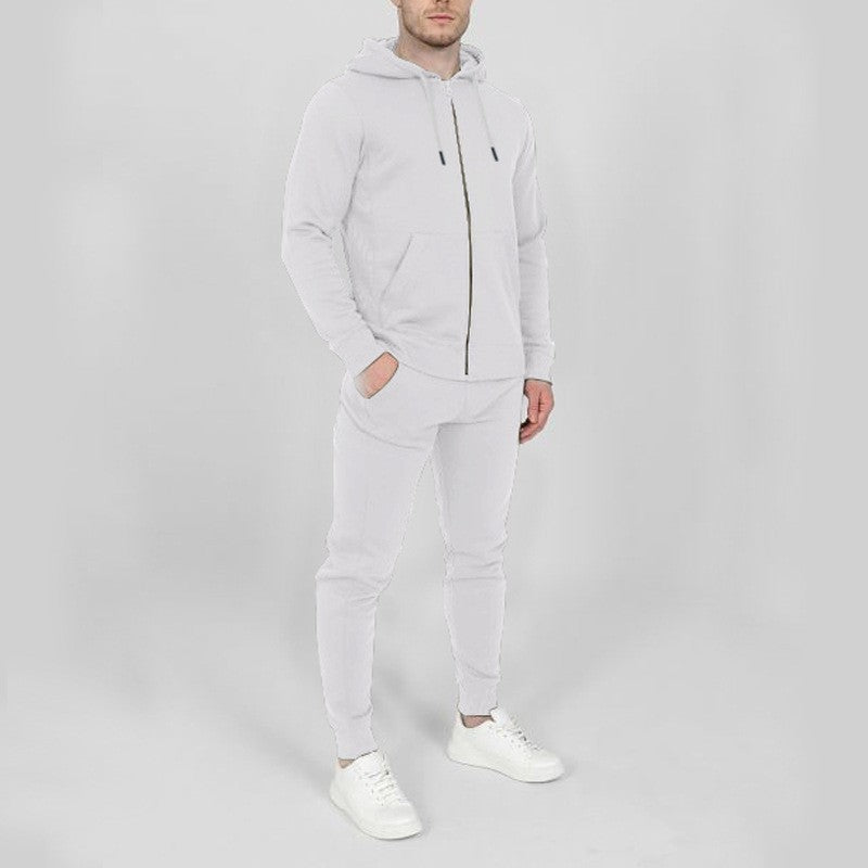 Outdoor sports slim fit trendy zip-up suit