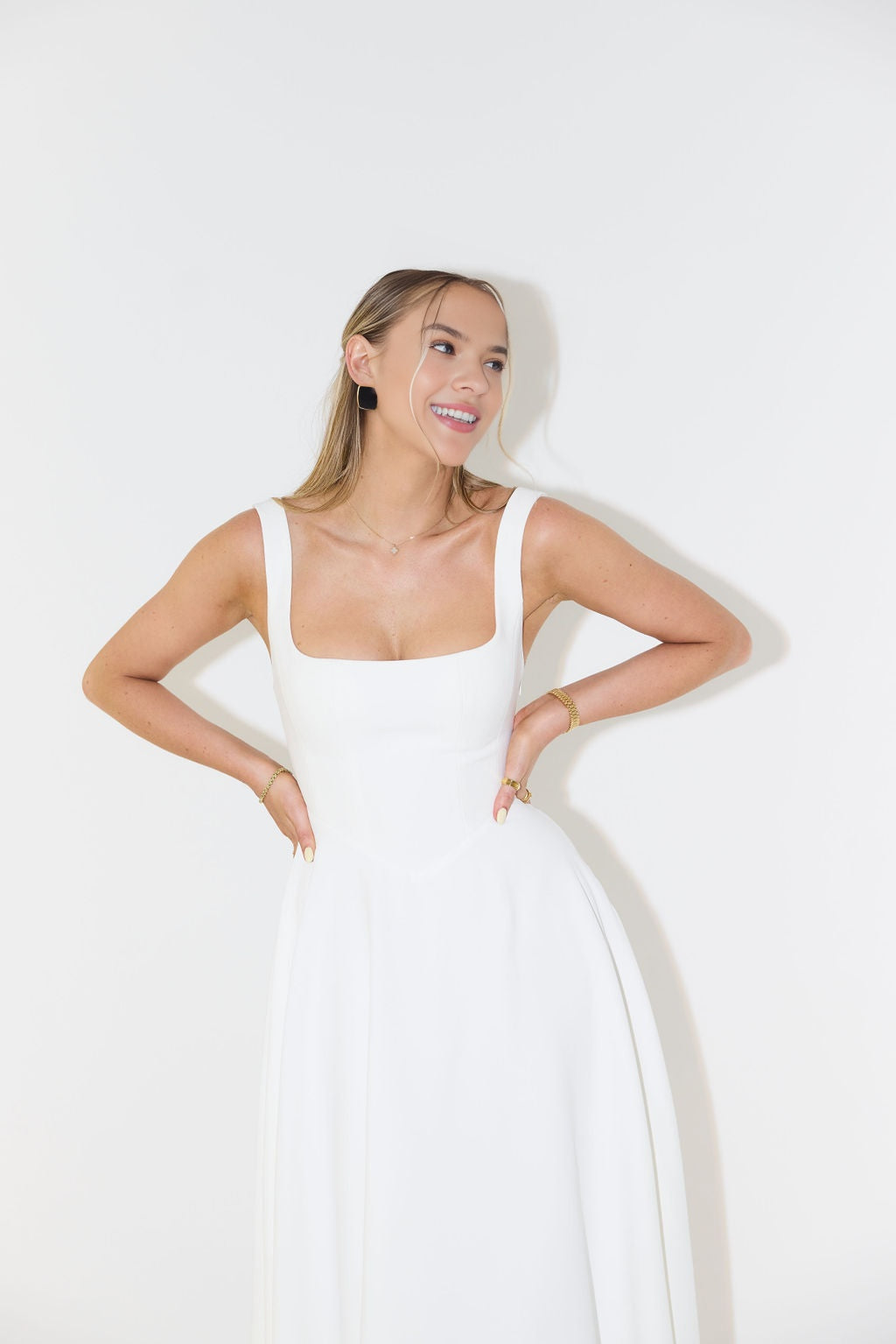 Muse Low Waist Square Neck Midi Dress(BUY 2 FREE SHIPPING)